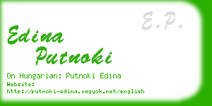 edina putnoki business card